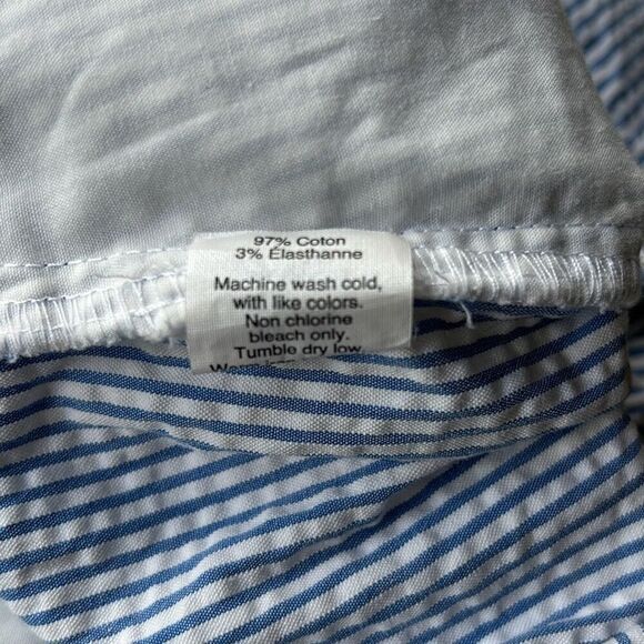 J.Crew Seersucker Pinstripe Shorts Sz 4 Ruffles - Picture 7 of 8